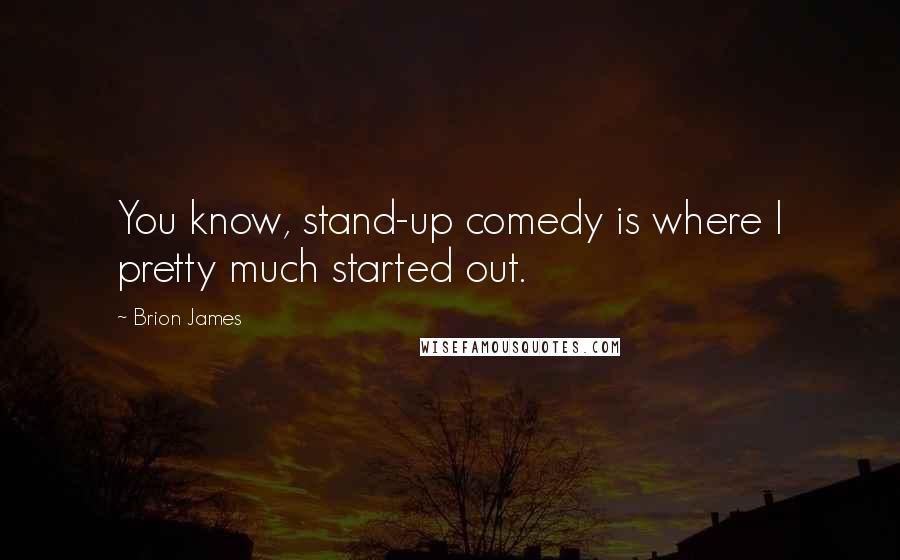 Brion James Quotes: You know, stand-up comedy is where I pretty much started out.