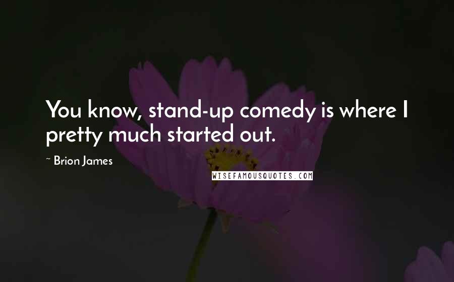 Brion James Quotes: You know, stand-up comedy is where I pretty much started out.