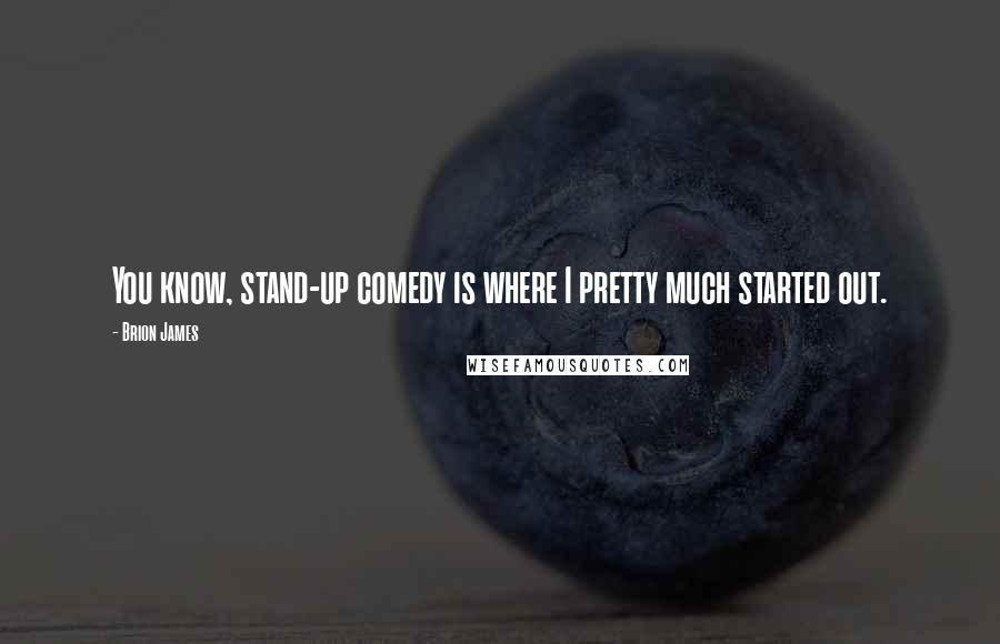 Brion James Quotes: You know, stand-up comedy is where I pretty much started out.