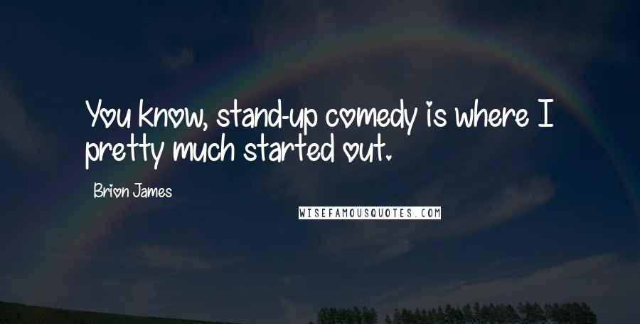 Brion James Quotes: You know, stand-up comedy is where I pretty much started out.
