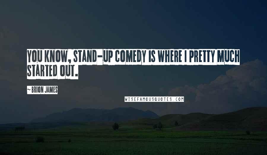 Brion James Quotes: You know, stand-up comedy is where I pretty much started out.