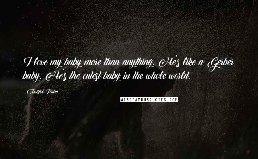 Bristol Palin Quotes: I love my baby more than anything. He's like a Gerber baby. He's the cutest baby in the whole world.