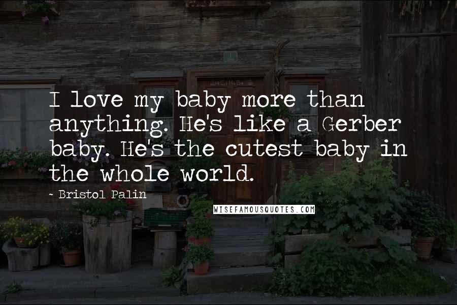 Bristol Palin Quotes: I love my baby more than anything. He's like a Gerber baby. He's the cutest baby in the whole world.