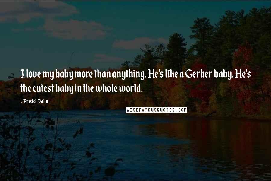 Bristol Palin Quotes: I love my baby more than anything. He's like a Gerber baby. He's the cutest baby in the whole world.