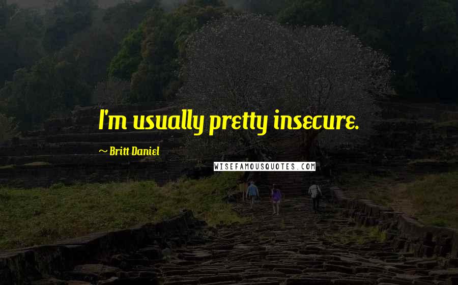 Britt Daniel Quotes: I'm usually pretty insecure.