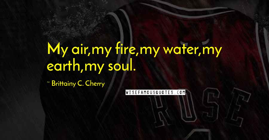 Brittainy C. Cherry Quotes: My air,my fire,my water,my earth,my soul.