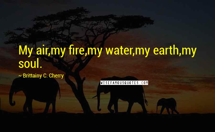 Brittainy C. Cherry Quotes: My air,my fire,my water,my earth,my soul.