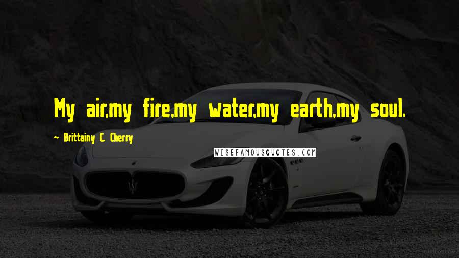 Brittainy C. Cherry Quotes: My air,my fire,my water,my earth,my soul.