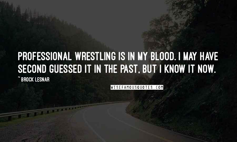 Brock Lesnar Quotes: Professional wrestling is in my blood. I may have second guessed it in the past, but I know it now.