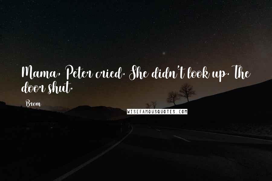 Brom Quotes: Mama, Peter cried. She didn't look up. The door shut.