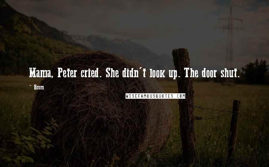 Brom Quotes: Mama, Peter cried. She didn't look up. The door shut.