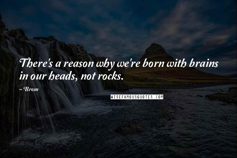 Brom Quotes: There's a reason why we're born with brains in our heads, not rocks.