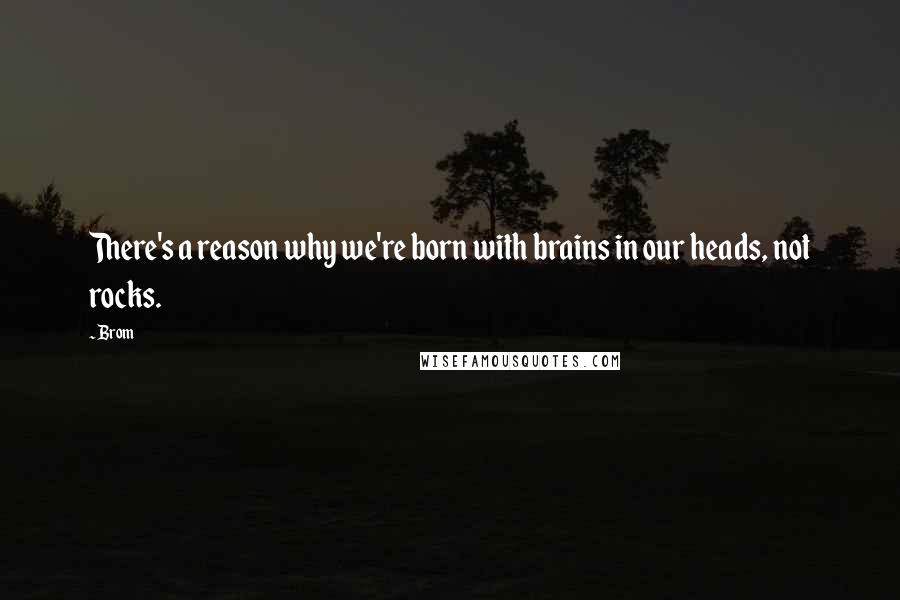 Brom Quotes: There's a reason why we're born with brains in our heads, not rocks.
