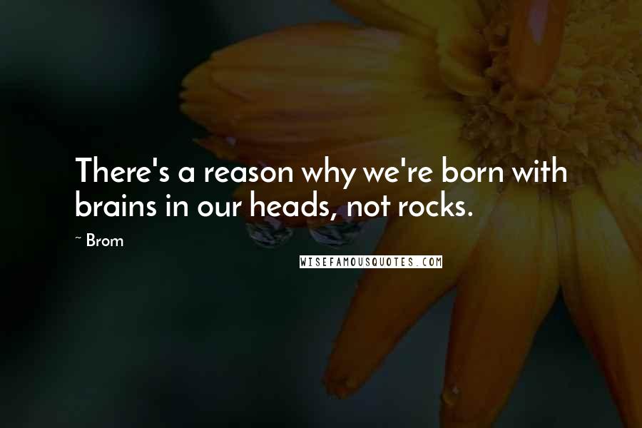 Brom Quotes: There's a reason why we're born with brains in our heads, not rocks.