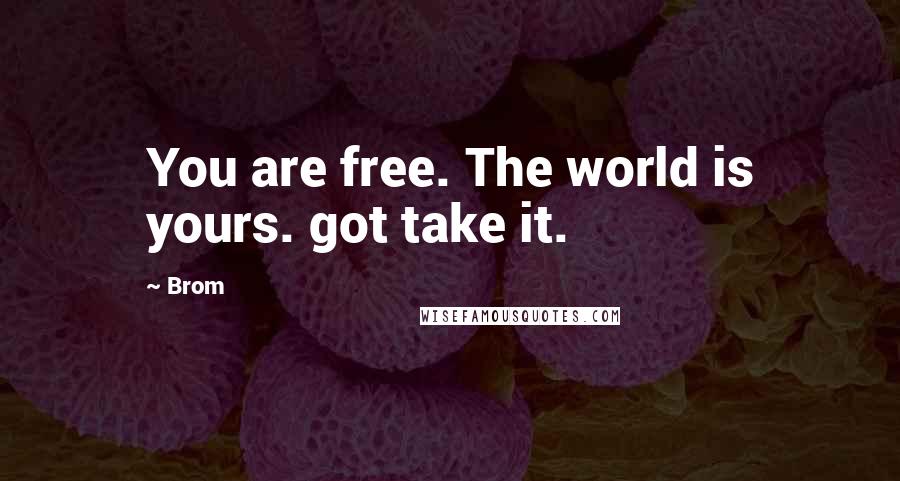 Brom Quotes: You are free. The world is yours. got take it.