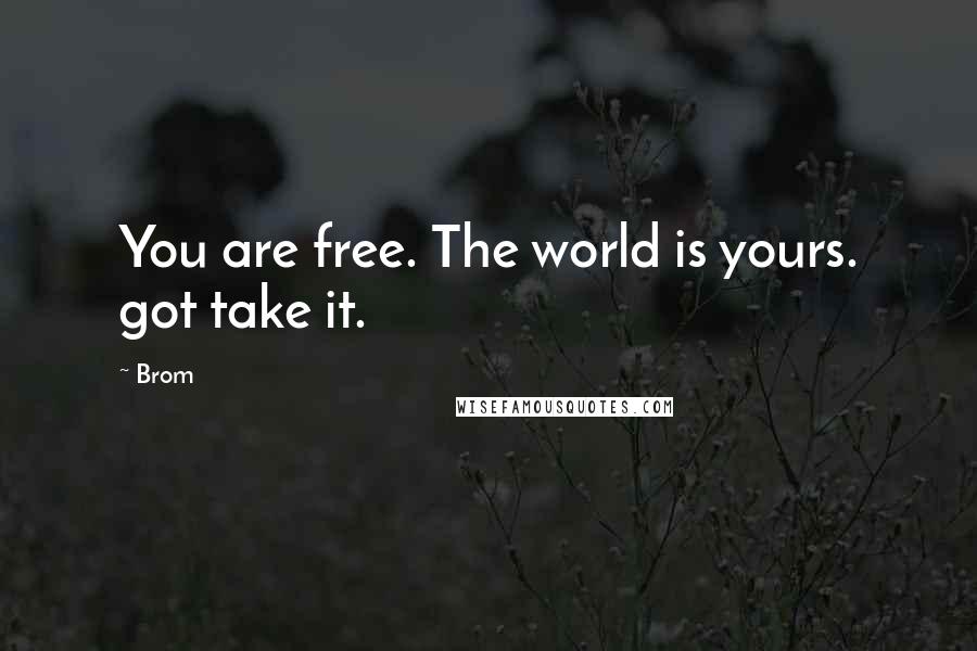 Brom Quotes: You are free. The world is yours. got take it.