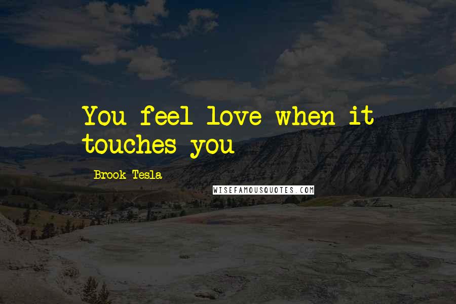 Brook Tesla Quotes: You feel love when it touches you