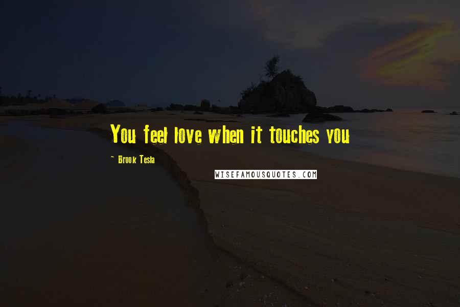 Brook Tesla Quotes: You feel love when it touches you