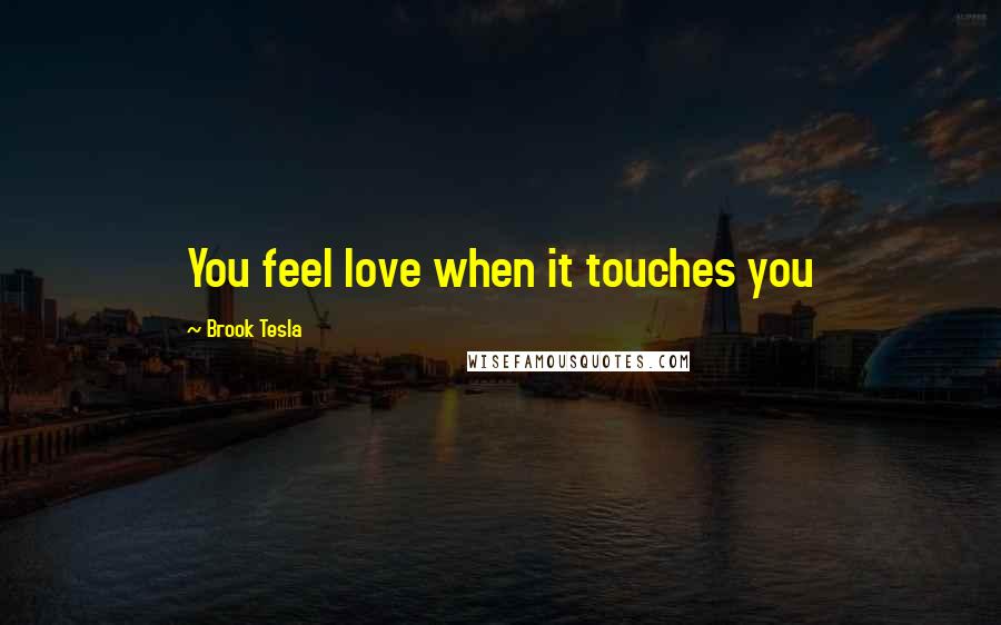 Brook Tesla Quotes: You feel love when it touches you