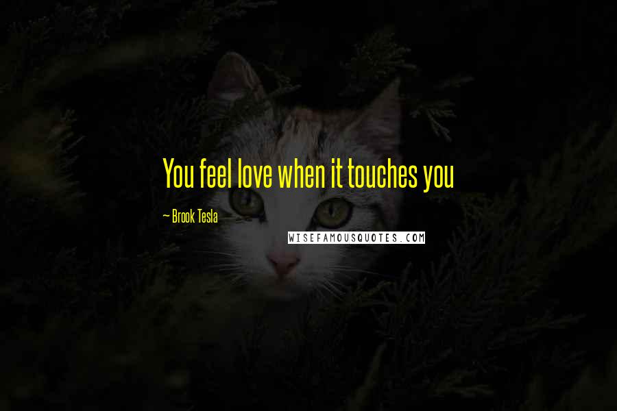 Brook Tesla Quotes: You feel love when it touches you