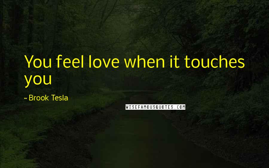 Brook Tesla Quotes: You feel love when it touches you