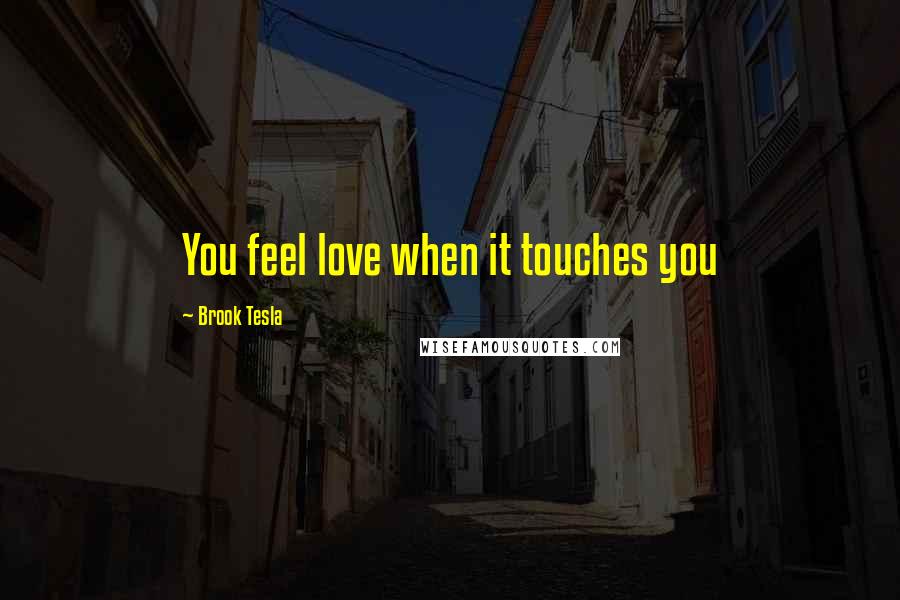 Brook Tesla Quotes: You feel love when it touches you