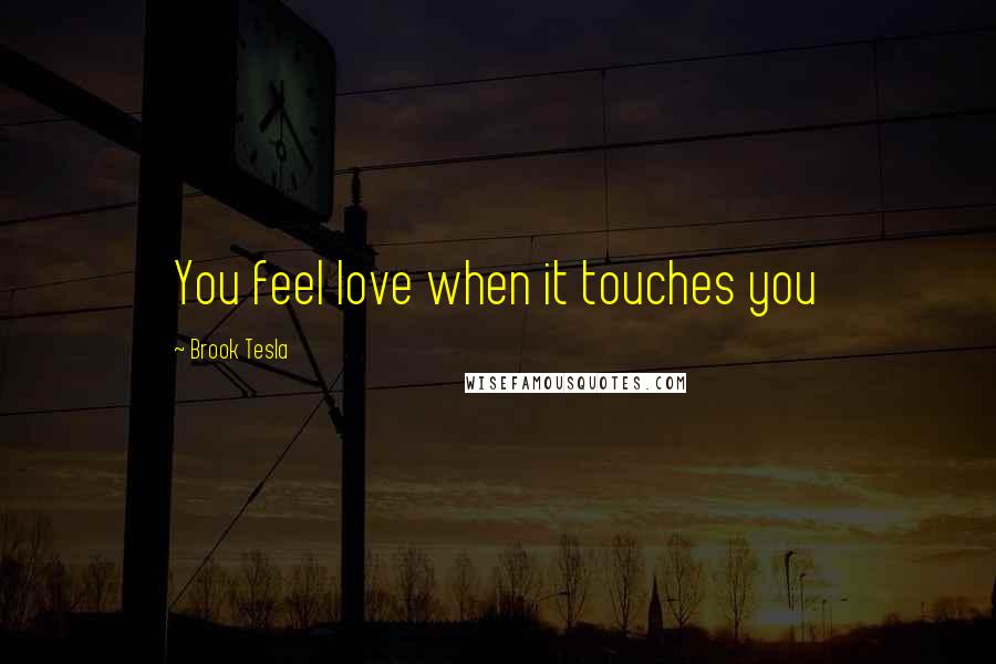 Brook Tesla Quotes: You feel love when it touches you