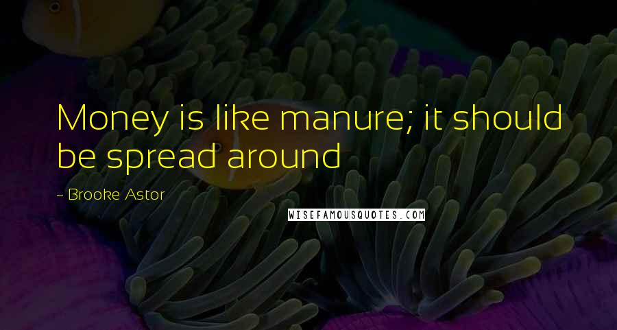 Brooke Astor Quotes: Money is like manure; it should be spread around