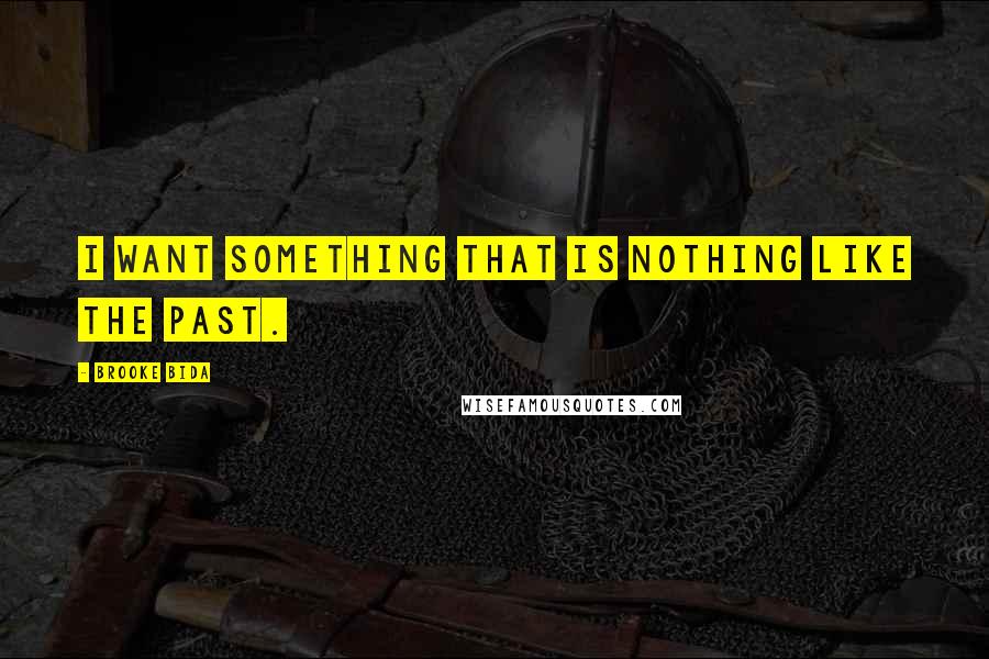 Brooke Bida Quotes: I want something that is nothing like the past.