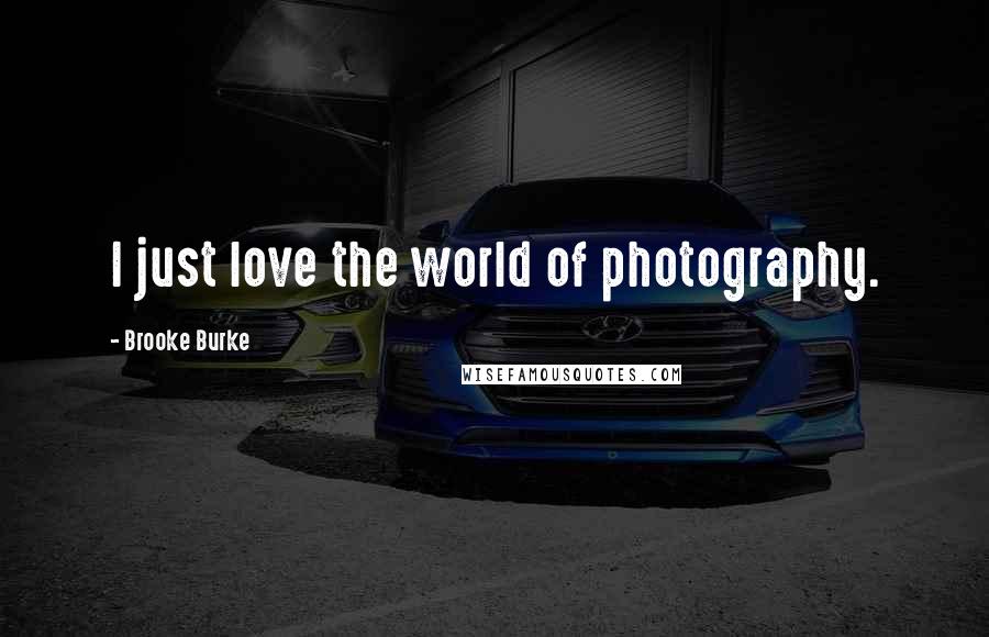 Brooke Burke Quotes: I just love the world of photography.