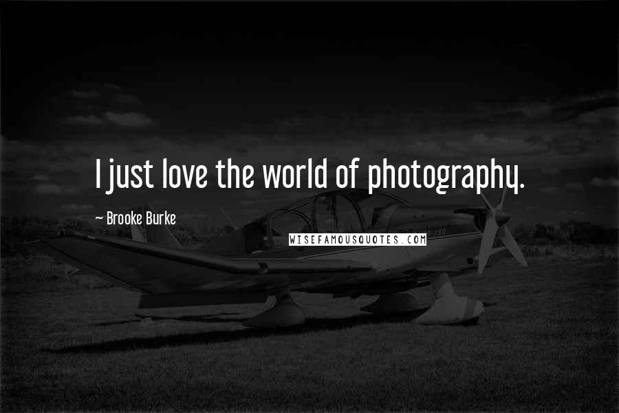 Brooke Burke Quotes: I just love the world of photography.