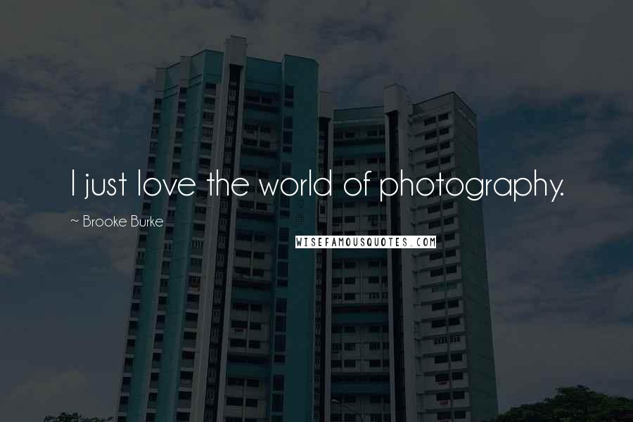 Brooke Burke Quotes: I just love the world of photography.