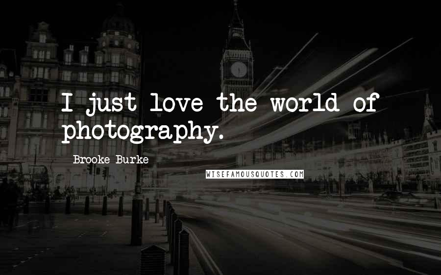 Brooke Burke Quotes: I just love the world of photography.