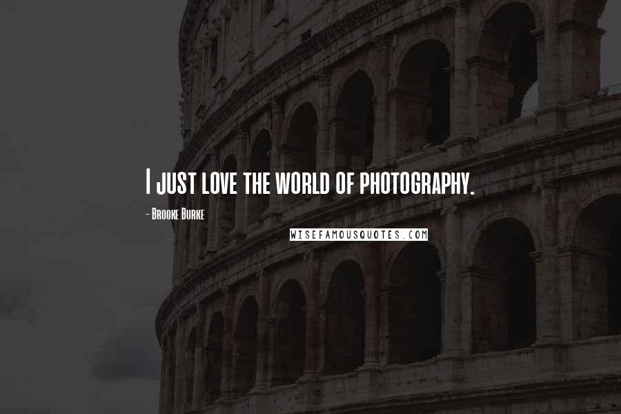 Brooke Burke Quotes: I just love the world of photography.