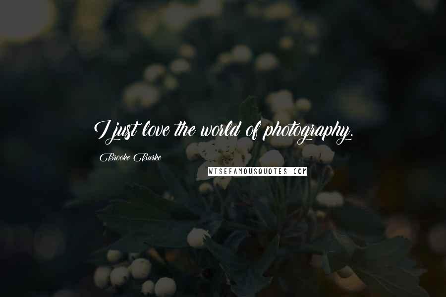 Brooke Burke Quotes: I just love the world of photography.