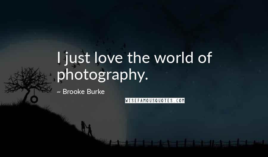 Brooke Burke Quotes: I just love the world of photography.