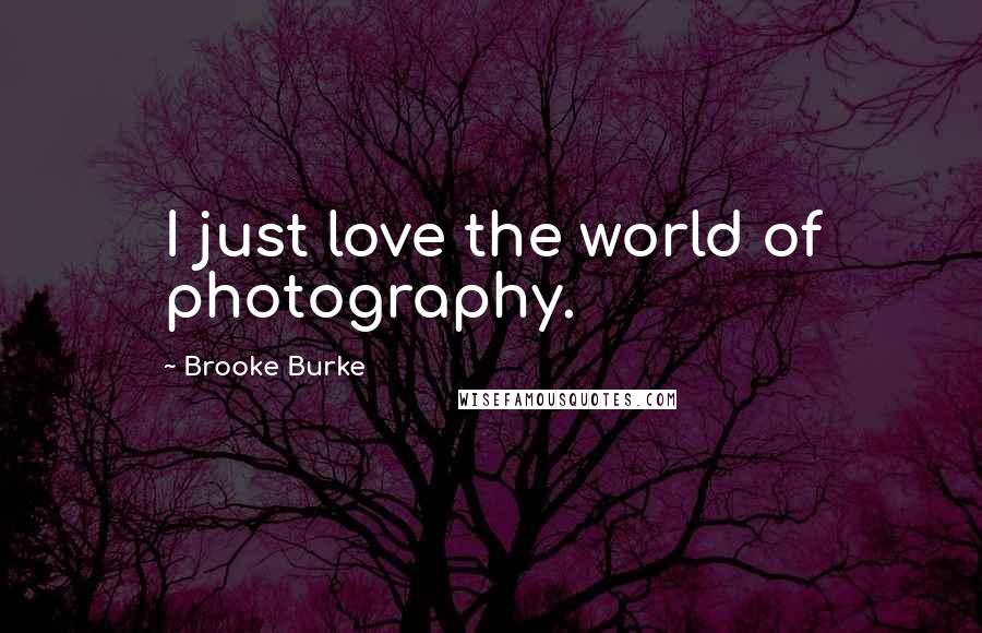 Brooke Burke Quotes: I just love the world of photography.