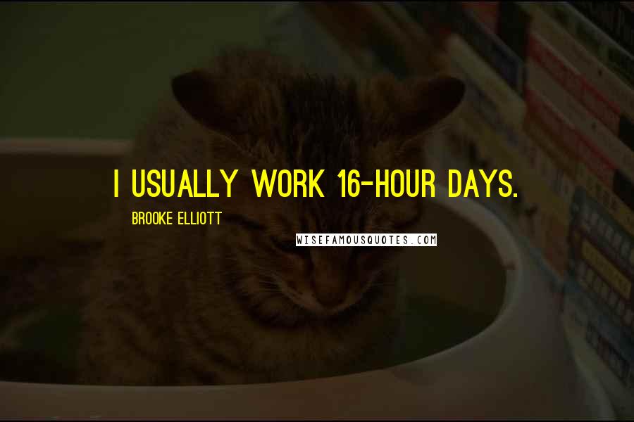Brooke Elliott Quotes: I usually work 16-hour days.