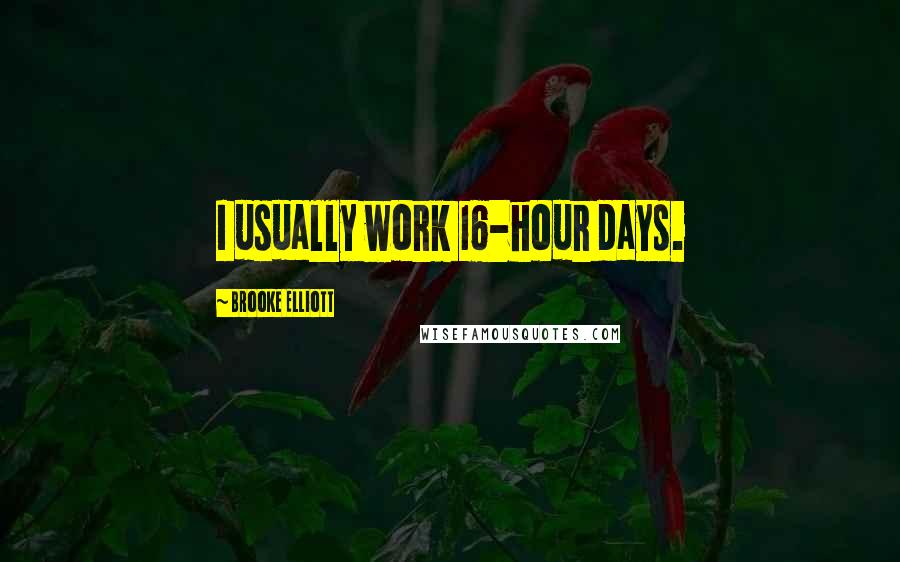 Brooke Elliott Quotes: I usually work 16-hour days.