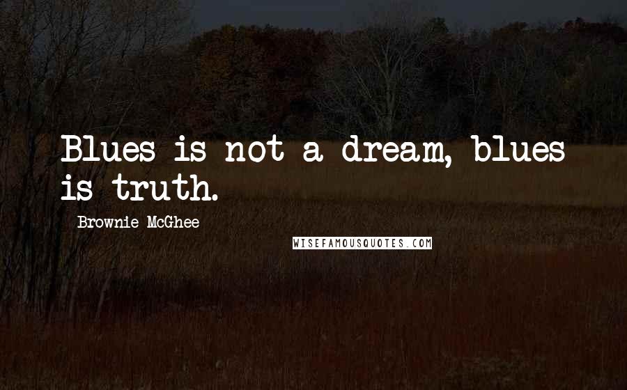 Brownie McGhee Quotes: Blues is not a dream, blues is truth.