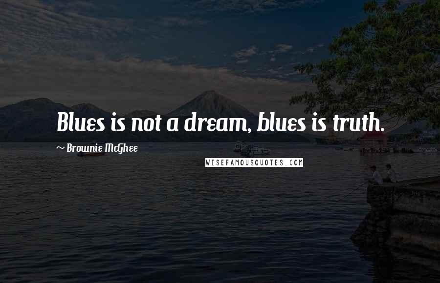 Brownie McGhee Quotes: Blues is not a dream, blues is truth.