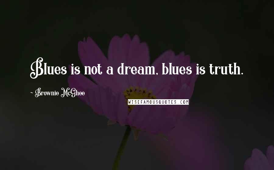Brownie McGhee Quotes: Blues is not a dream, blues is truth.