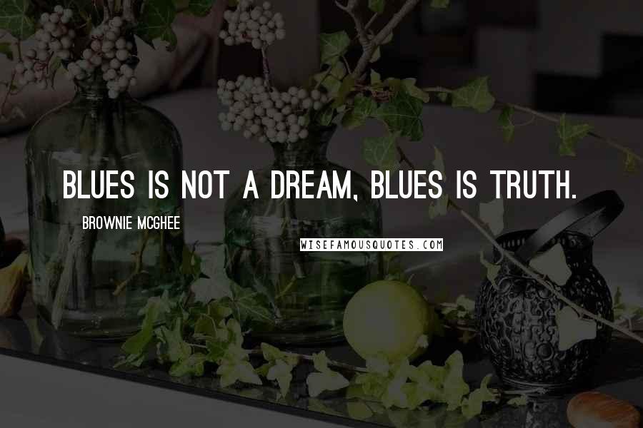 Brownie McGhee Quotes: Blues is not a dream, blues is truth.
