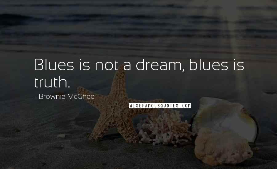 Brownie McGhee Quotes: Blues is not a dream, blues is truth.