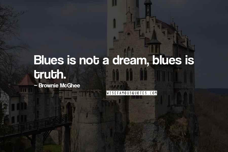 Brownie McGhee Quotes: Blues is not a dream, blues is truth.