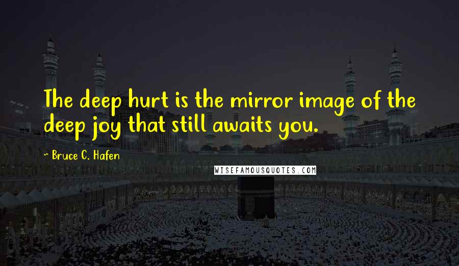 Bruce C. Hafen Quotes: The deep hurt is the mirror image of the deep joy that still awaits you.