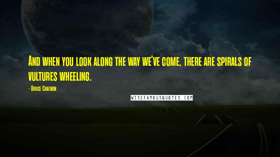 Bruce Chatwin Quotes: And when you look along the way we've come, there are spirals of vultures wheeling.