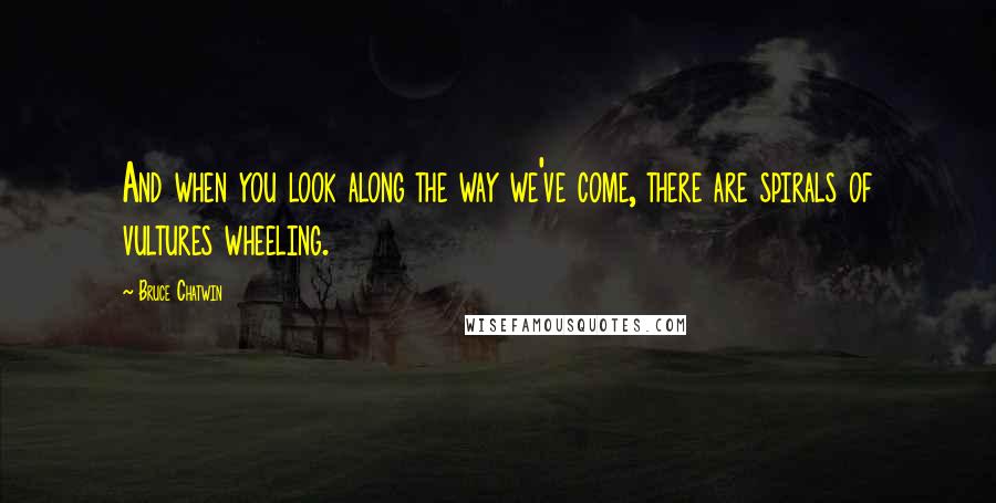 Bruce Chatwin Quotes: And when you look along the way we've come, there are spirals of vultures wheeling.