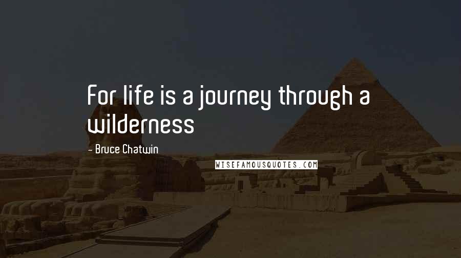 Bruce Chatwin Quotes: For life is a journey through a wilderness