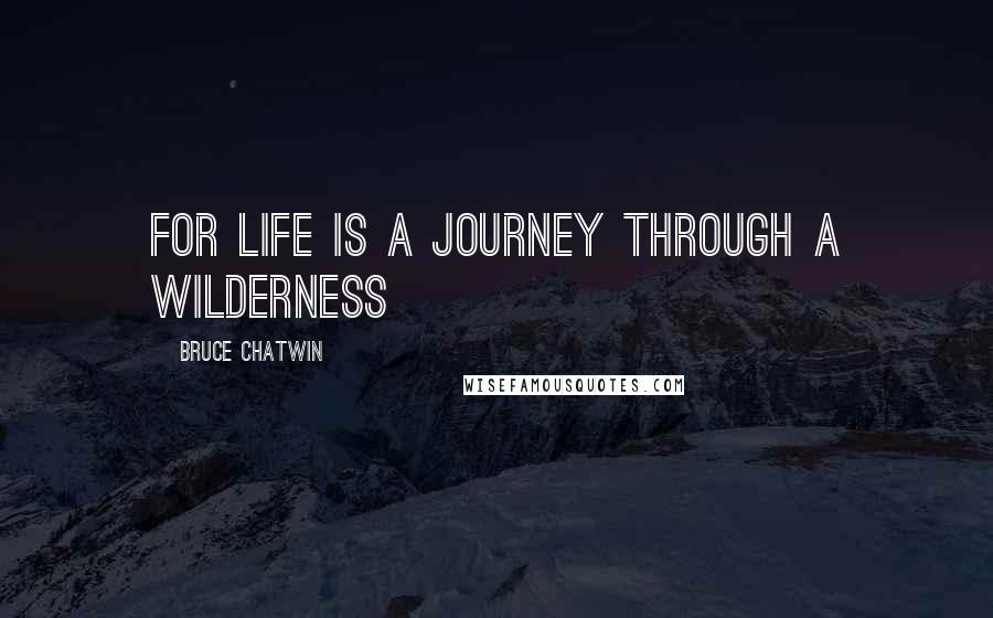 Bruce Chatwin Quotes: For life is a journey through a wilderness